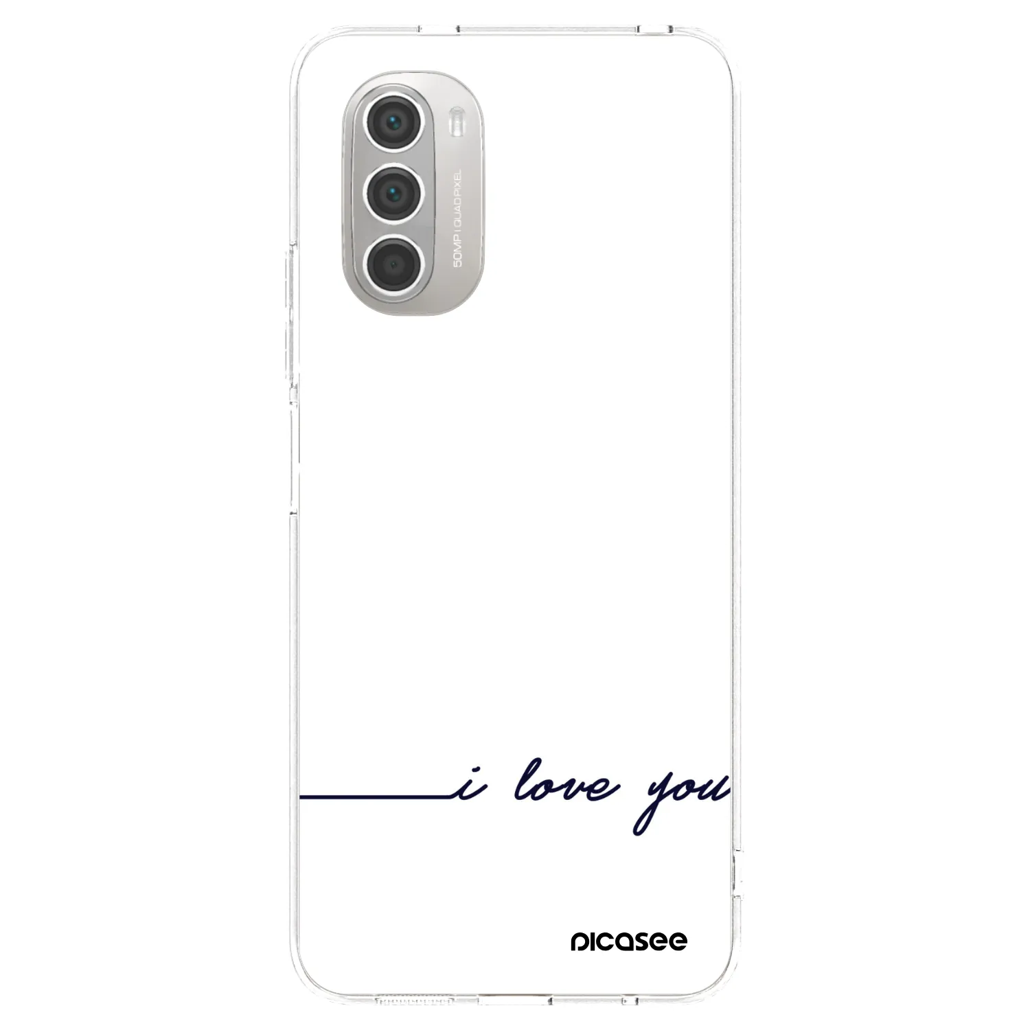 Picasee silikonowe przeźroczyste etui na Motorola Moto G51 - I love you