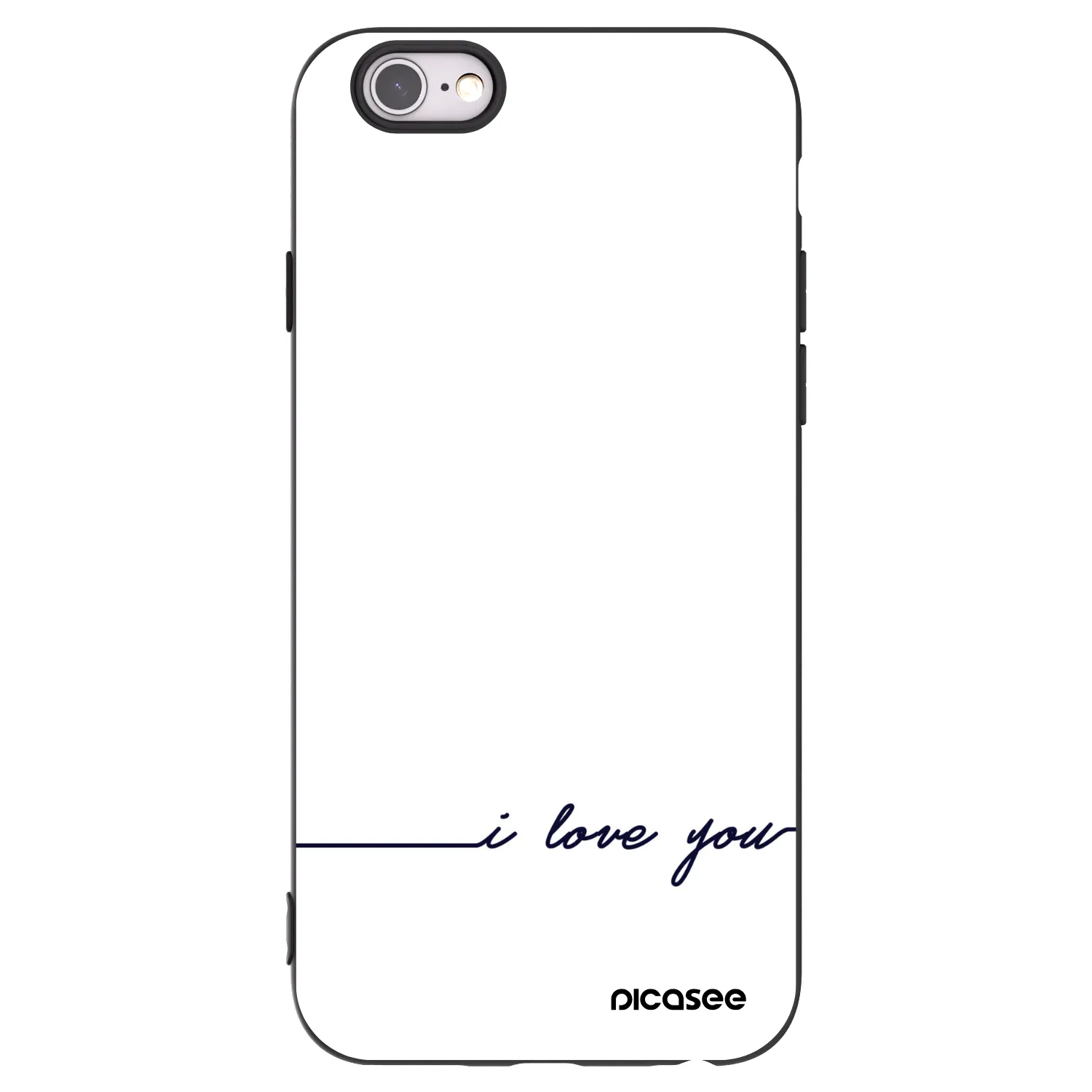 Picasee silikonowe czarne etui na Apple iPhone 6/6S - I love you