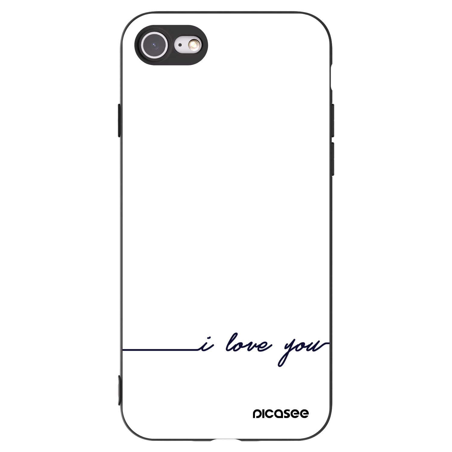 Picasee silikonowe czarne etui na Apple iPhone 7 - I love you