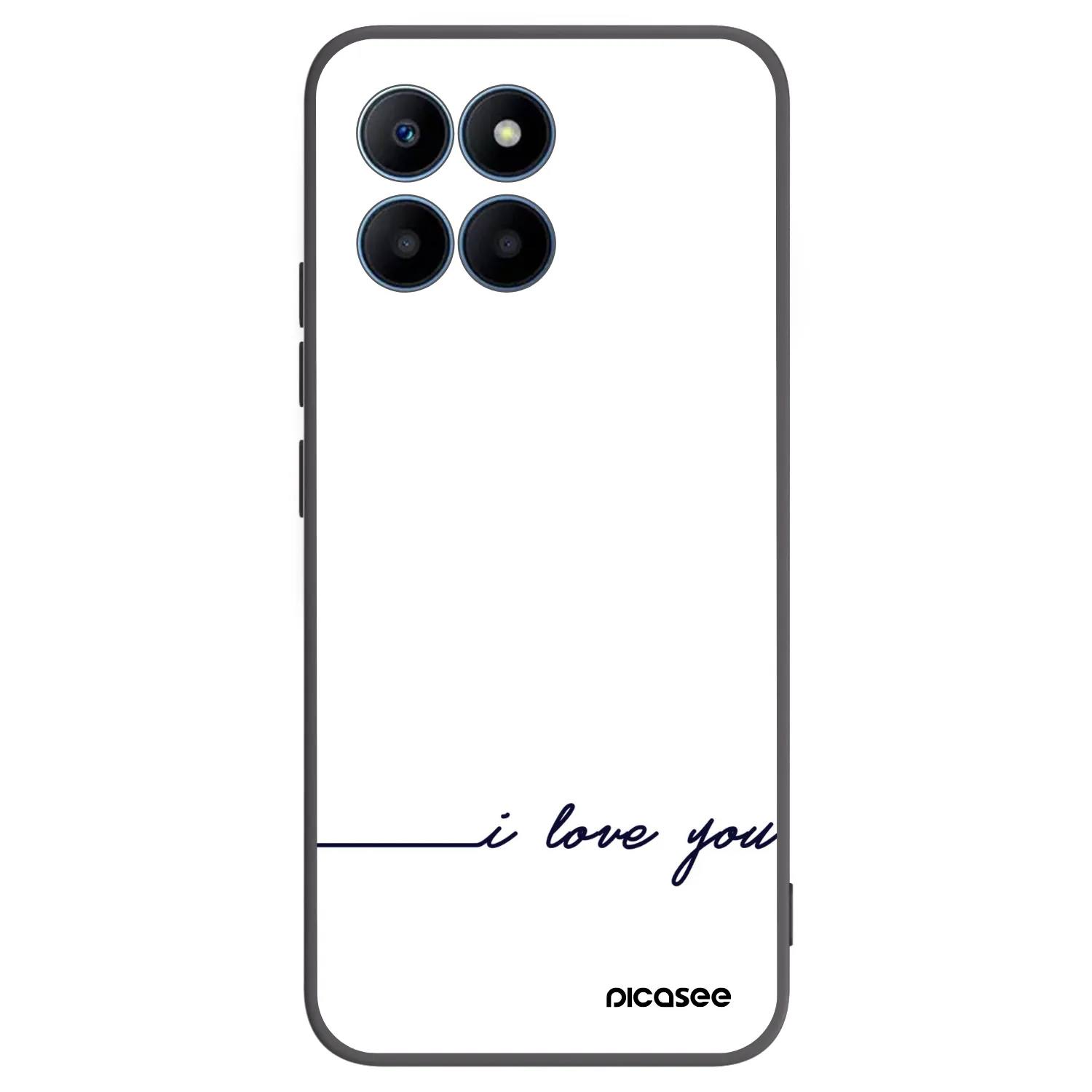 Picasee silikonowe czarne etui na Honor 70 Lite - I love you