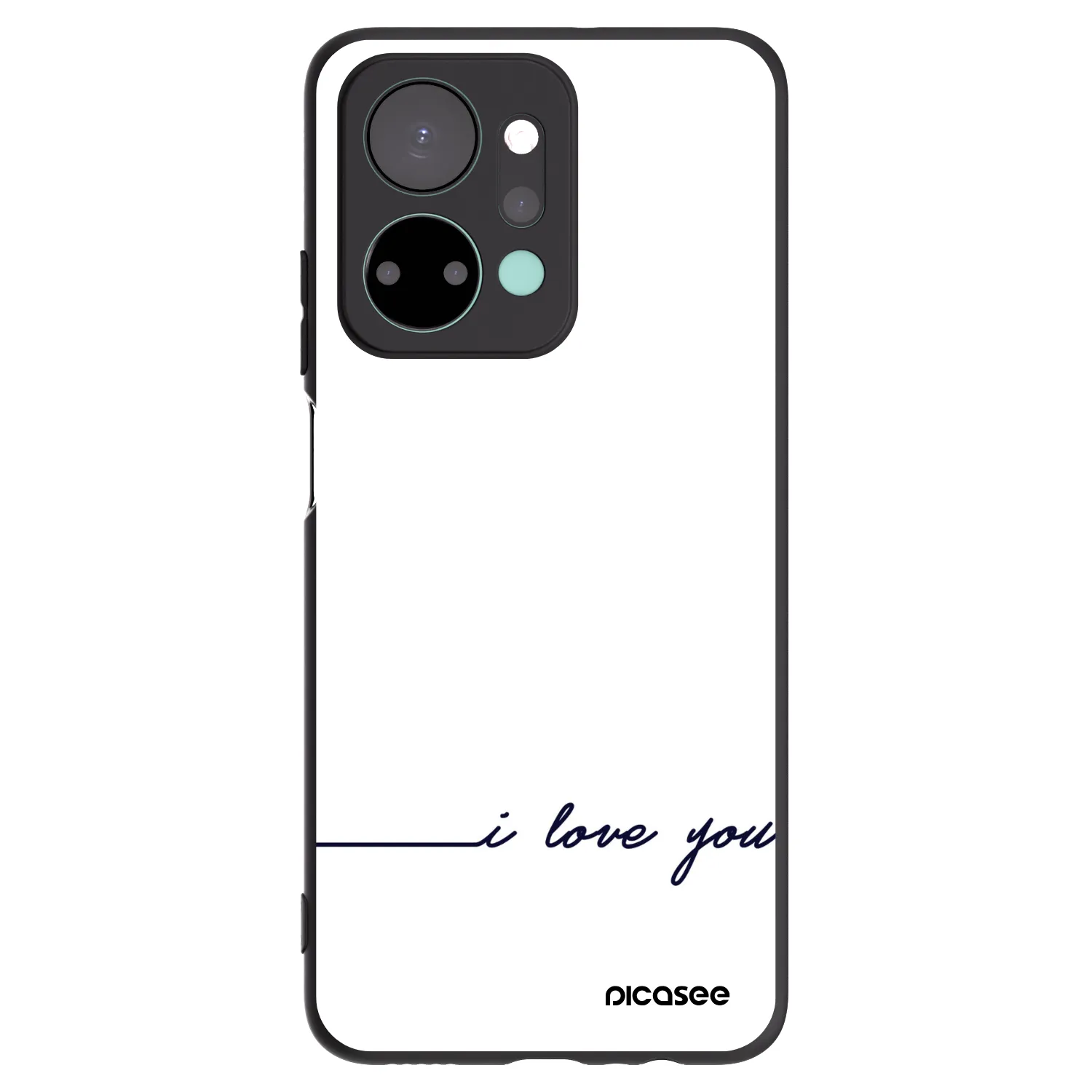 Picasee silikonowe czarne etui na Honor X7a - I love you