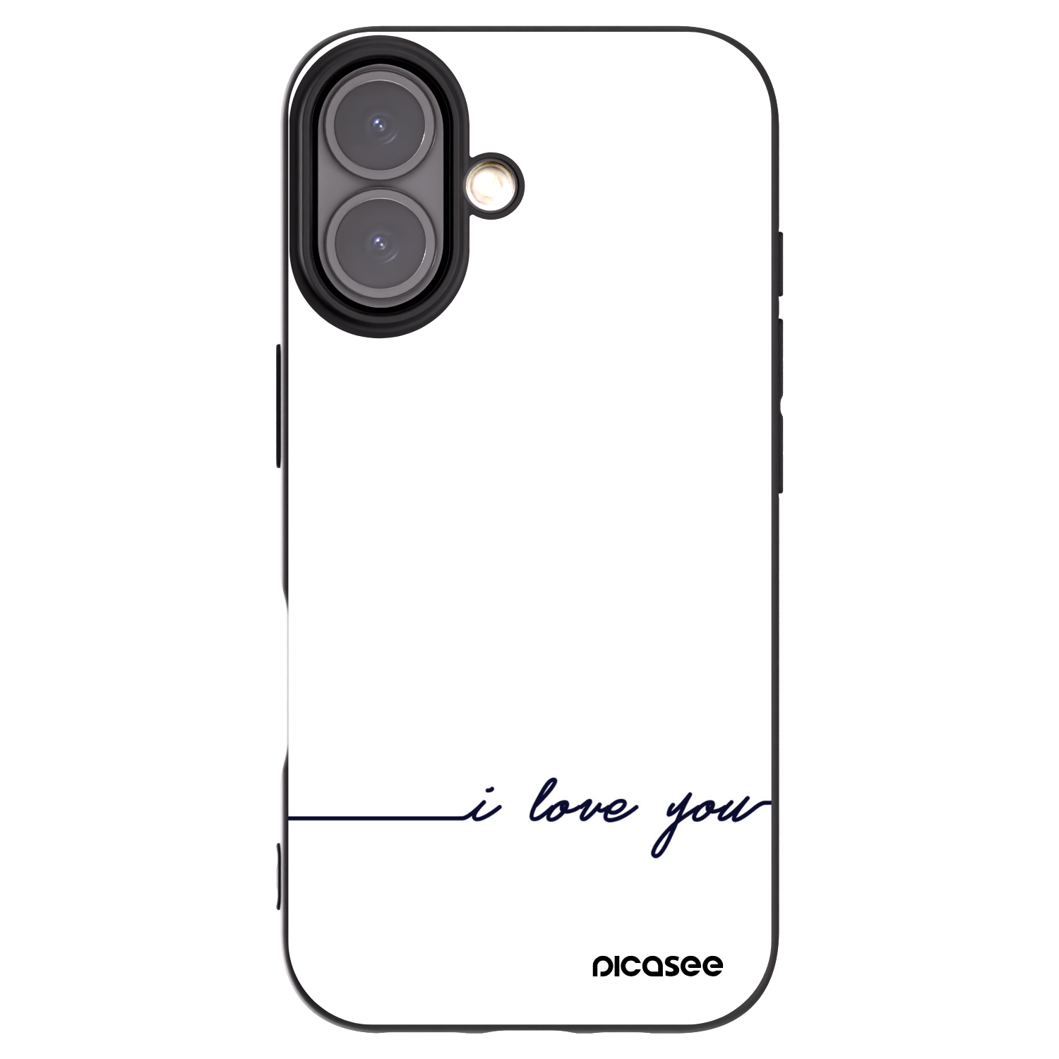 Picasee silikonowe czarne etui na Apple iPhone 16 - I love you