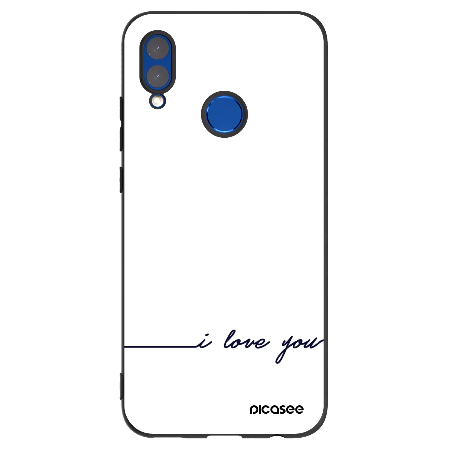 Picasee silikonowe czarne etui na Honor 10 Lite - I love you