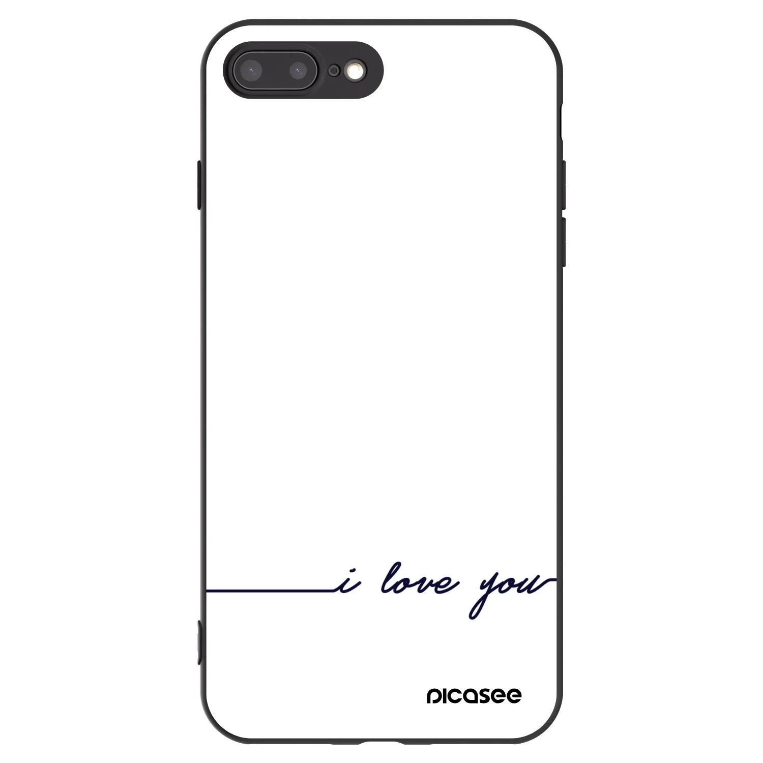 Picasee silikonowe czarne etui na Apple iPhone 8 Plus - I love you