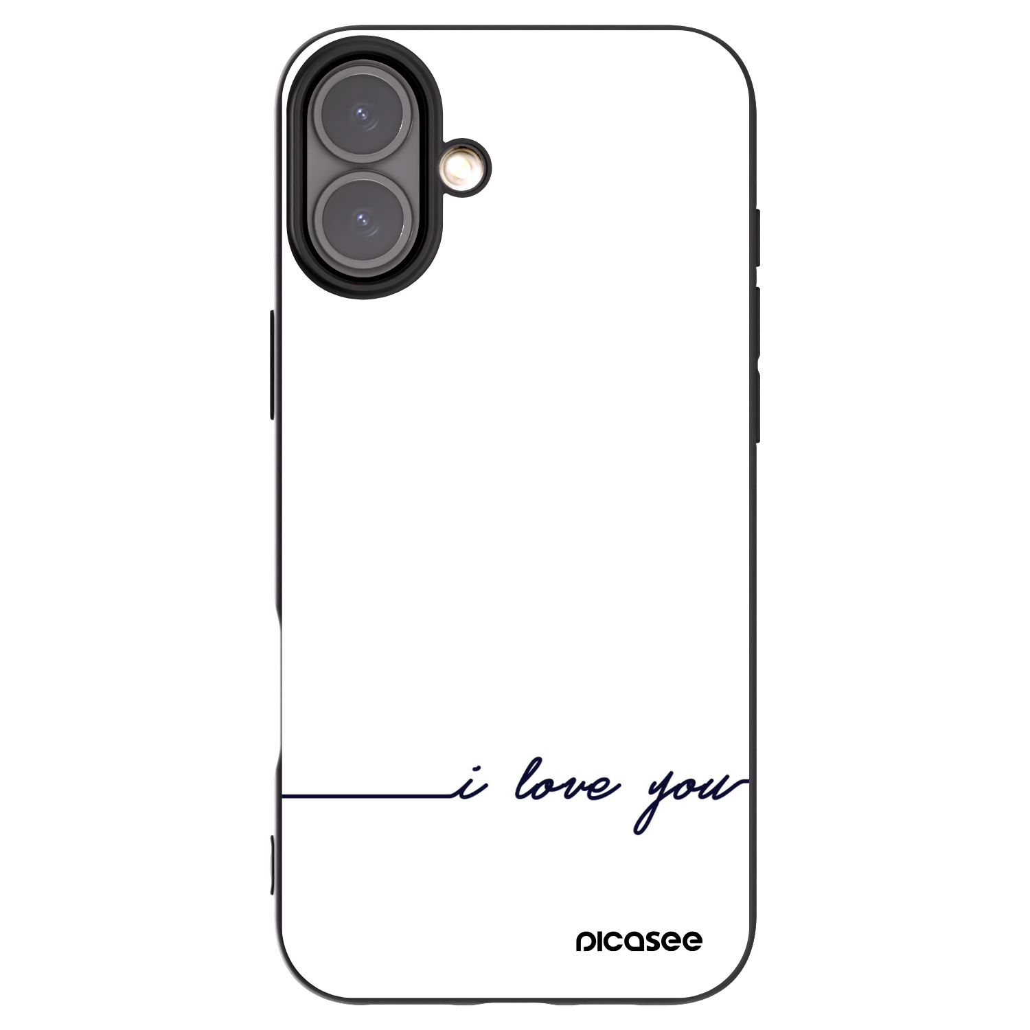 Picasee silikonowe czarne etui na Apple iPhone 16 Plus - I love you