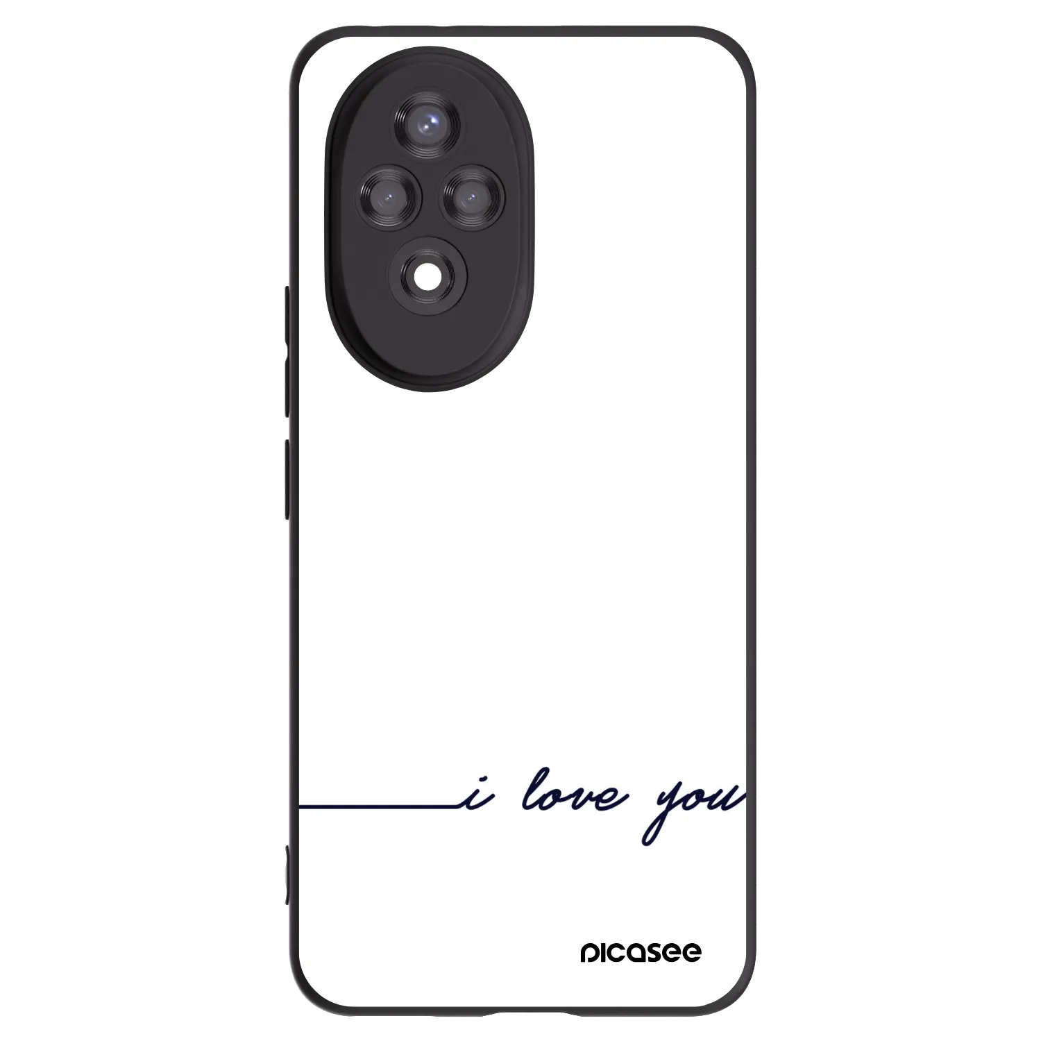 Picasee silikonowe czarne etui na Honor 200 5G - I love you