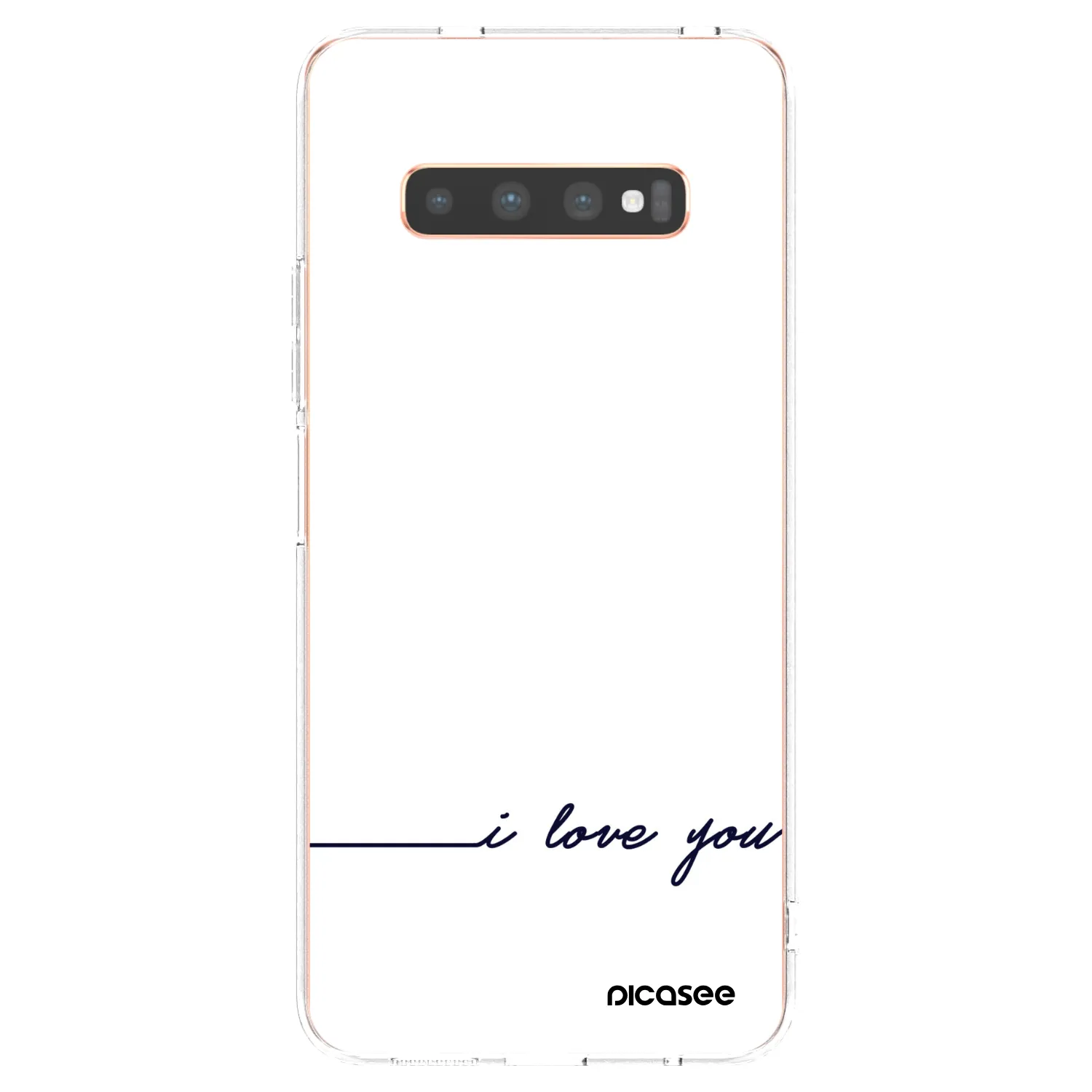 Picasee silikonowe przeźroczyste etui na Samsung Galaxy S10 Plus G975 - I love you