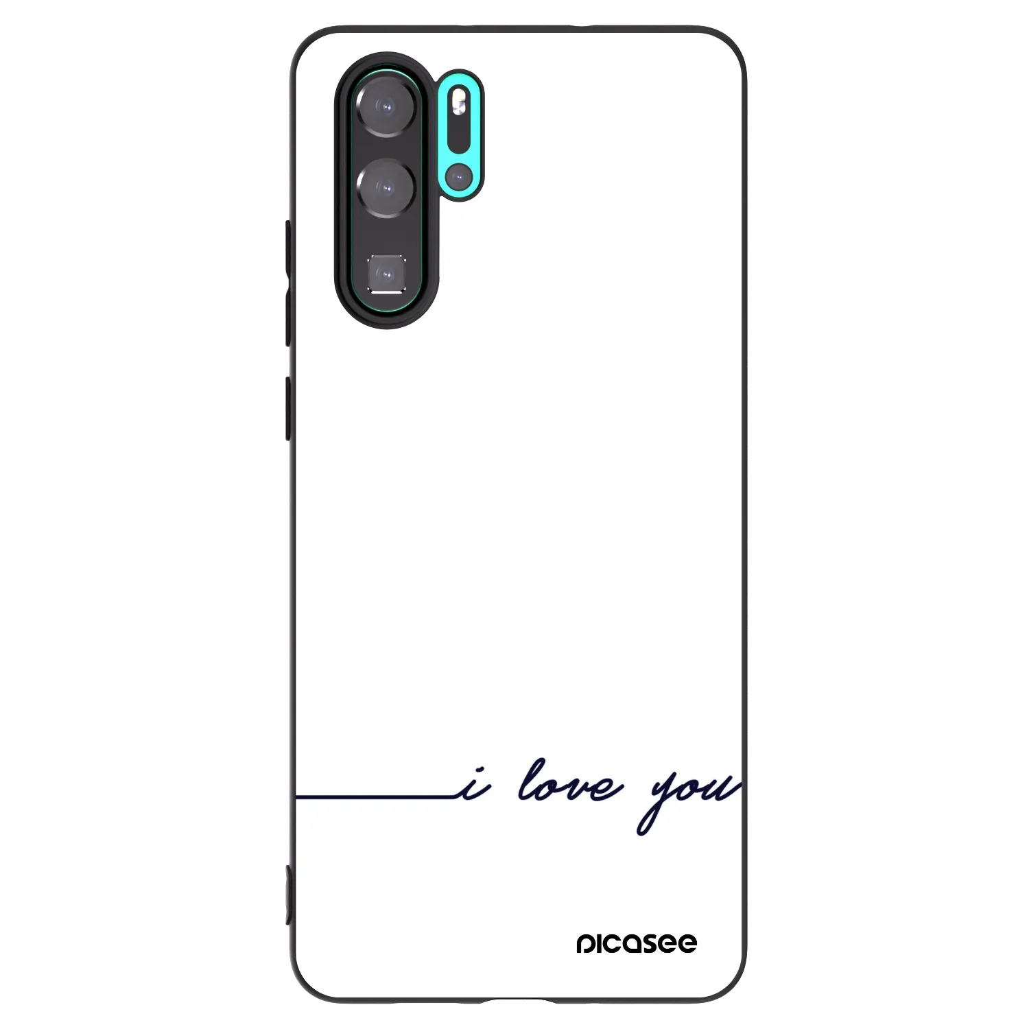 Picasee silikonowe czarne etui na Huawei P30 Pro - I love you