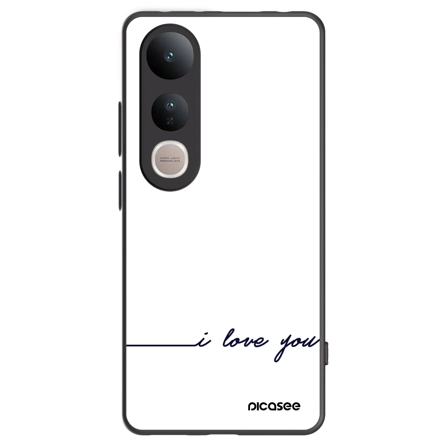 Picasee silikonowe czarne etui na Vivo V50 Lite 5G - I love you