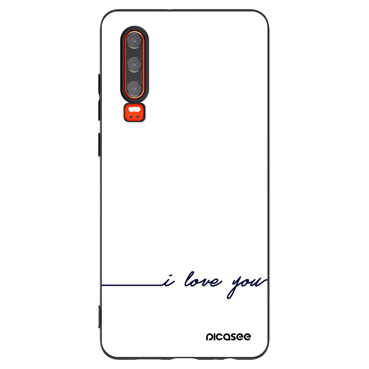 Picasee silikonowe czarne etui na Huawei P30 - I love you