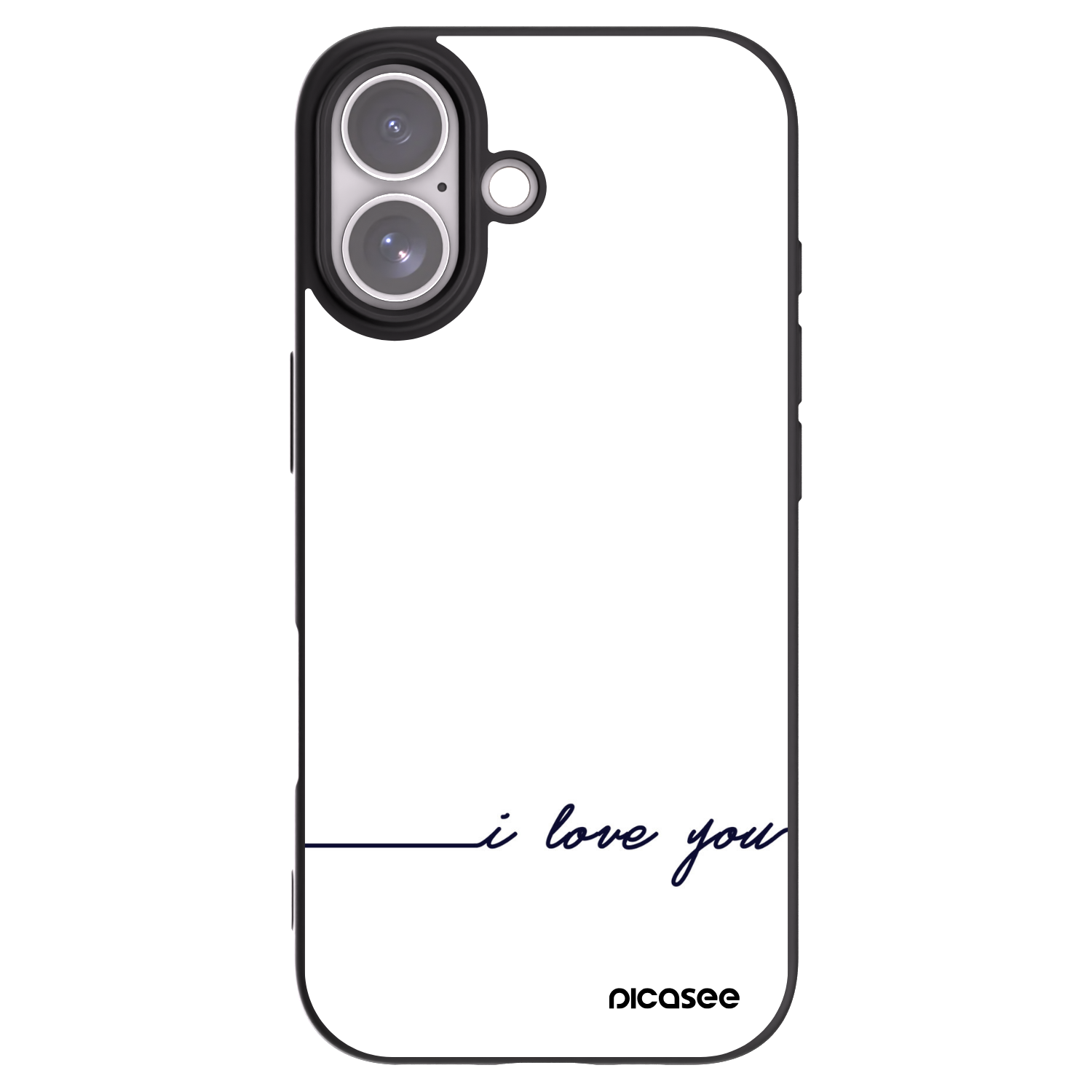 Picasee silikonowe czarne etui na Apple iPhone 17 - I love you