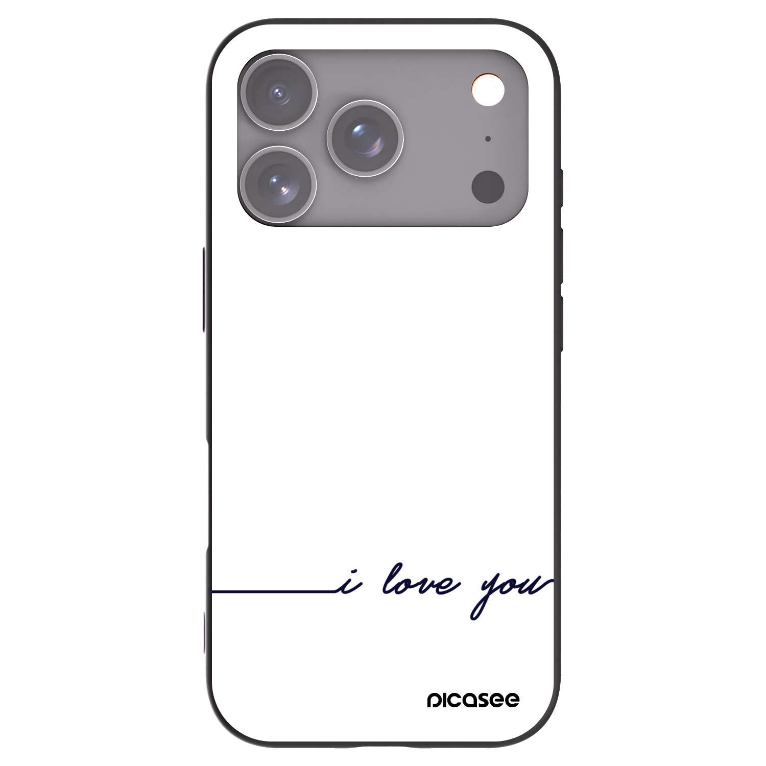 Picasee silikonowe czarne etui na Apple iPhone 17 Pro - I love you