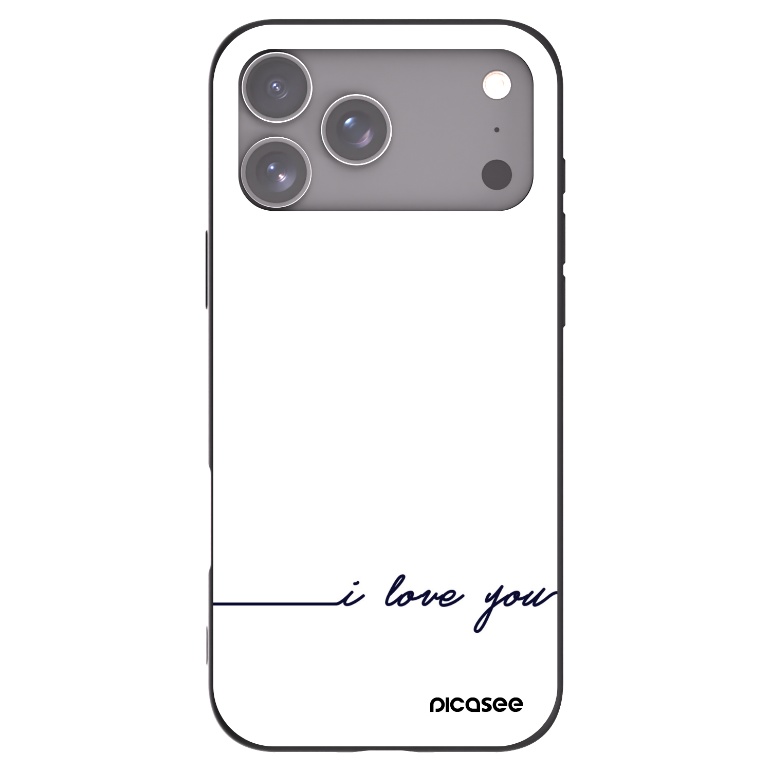 Picasee silikonowe czarne etui na Apple iPhone 17 Pro Max - I love you