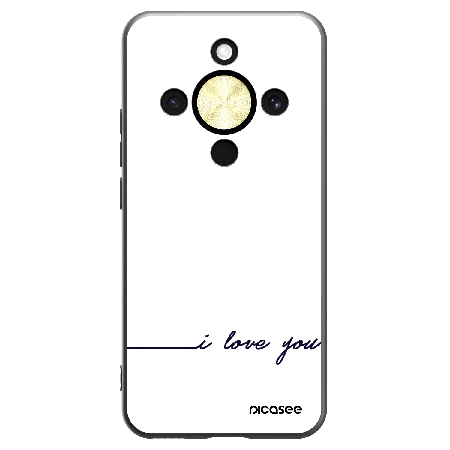 Picasee silikonowe czarne etui na Honor Magic8 Lite 5G - I love you
