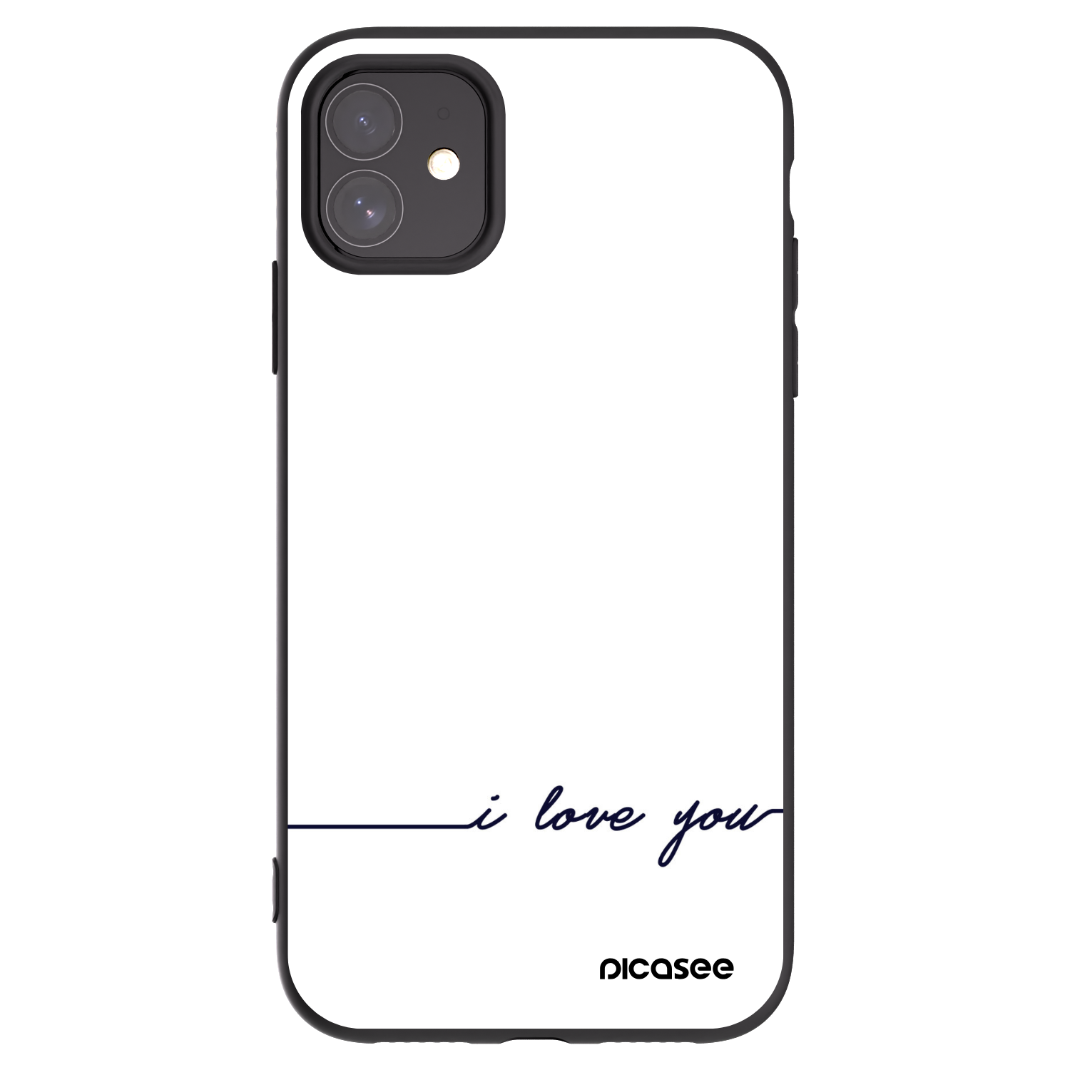 Picasee silikonowe czarne etui na Apple iPhone 11 - I love you