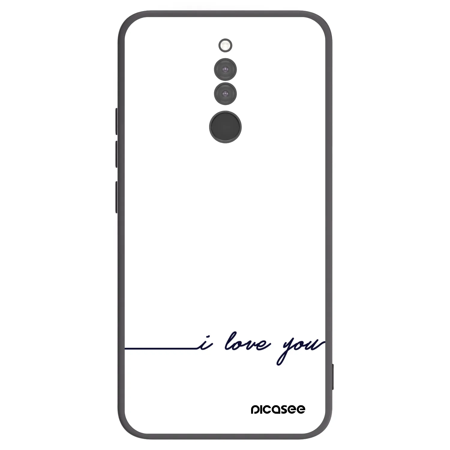 Picasee silikonowe czarne etui na Xiaomi Redmi 8 - I love you
