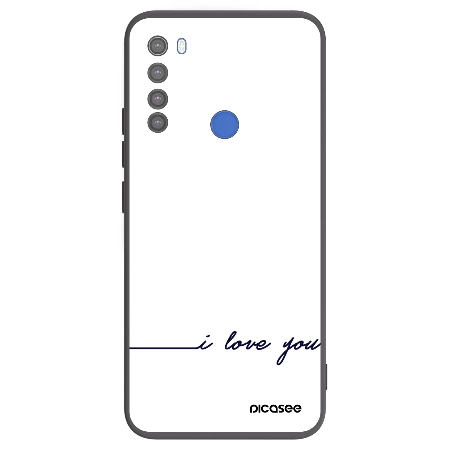 Picasee silikonowe czarne etui na Xiaomi Redmi Note 8T - I love you
