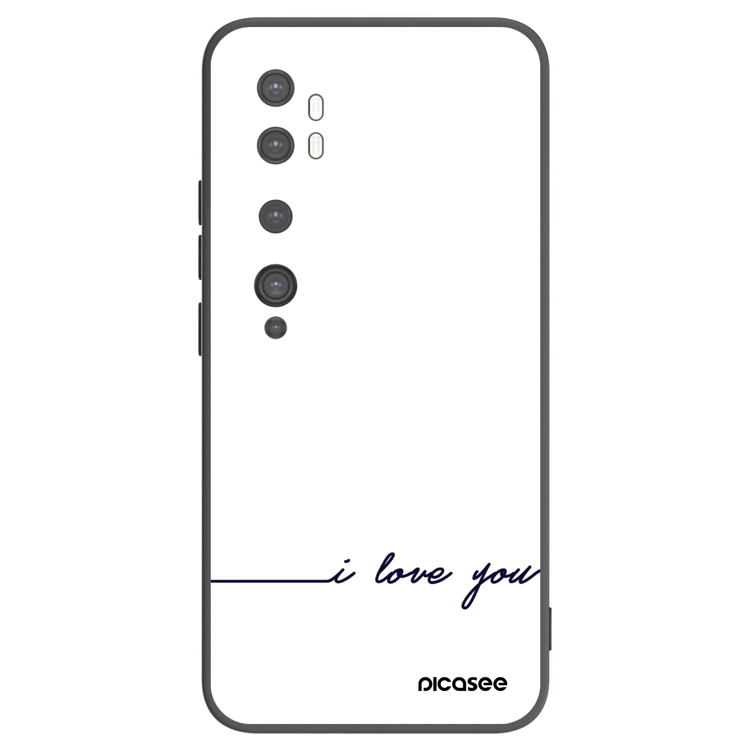 Picasee silikonowe czarne etui na Xiaomi Mi Note 10 (Pro) - I love you