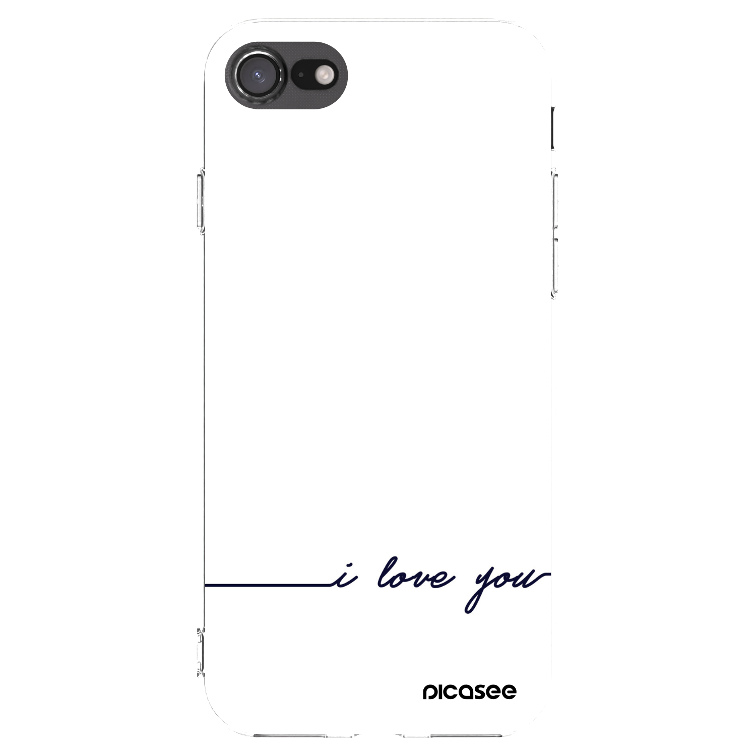 Picasee silikonowe przeźroczyste etui na Apple iPhone SE 2020 - I love you