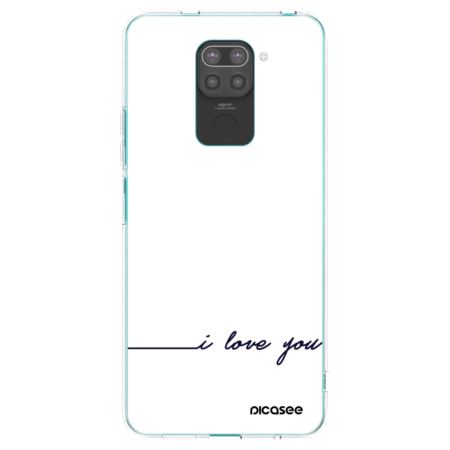 Picasee silikonowe czarne etui na Xiaomi Redmi Note 9 - I love you