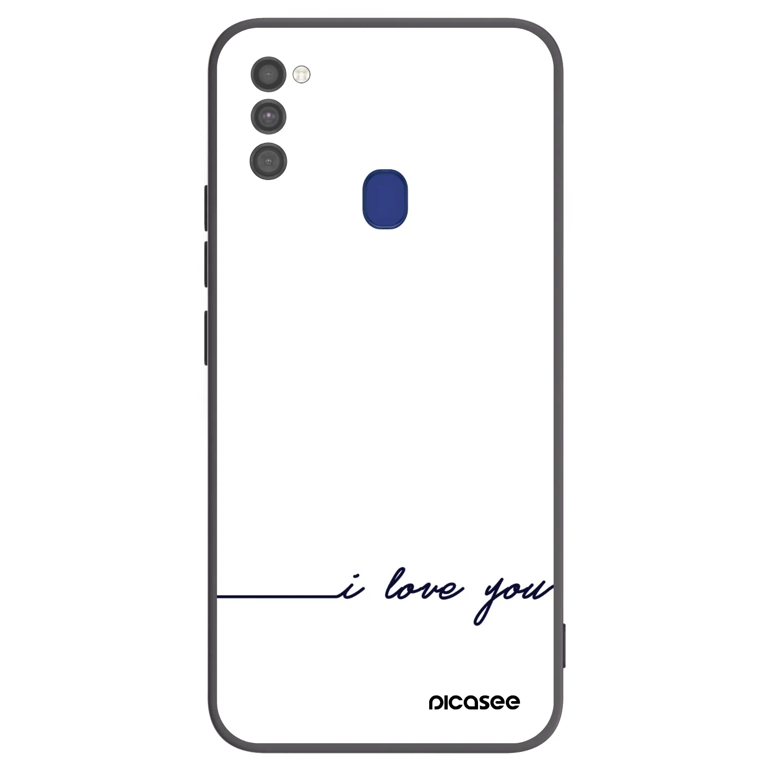 Picasee silikonowe czarne etui na Samsung Galaxy M21 M215F - I love you