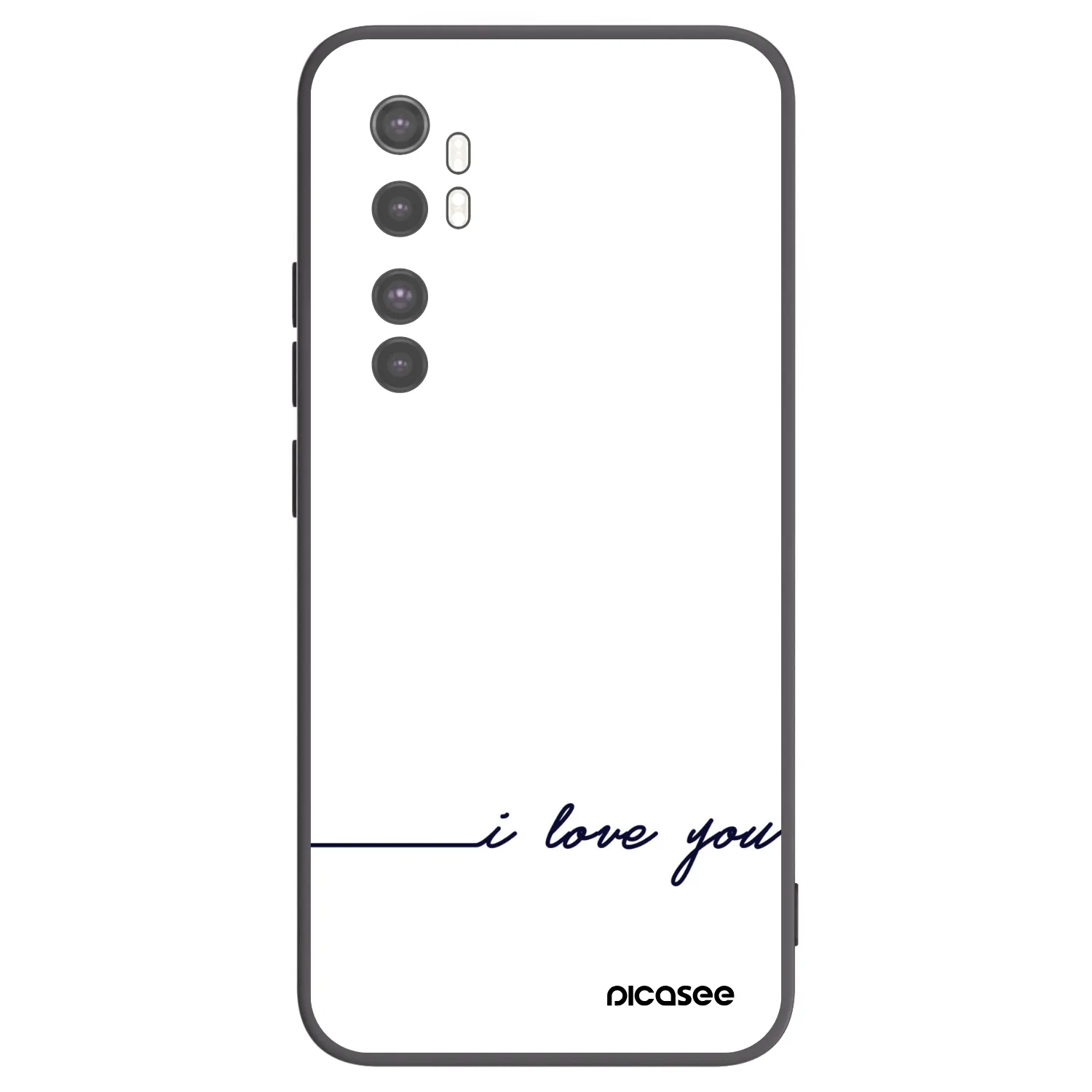 Picasee silikonowe czarne etui na Xiaomi Mi Note 10 Lite - I love you