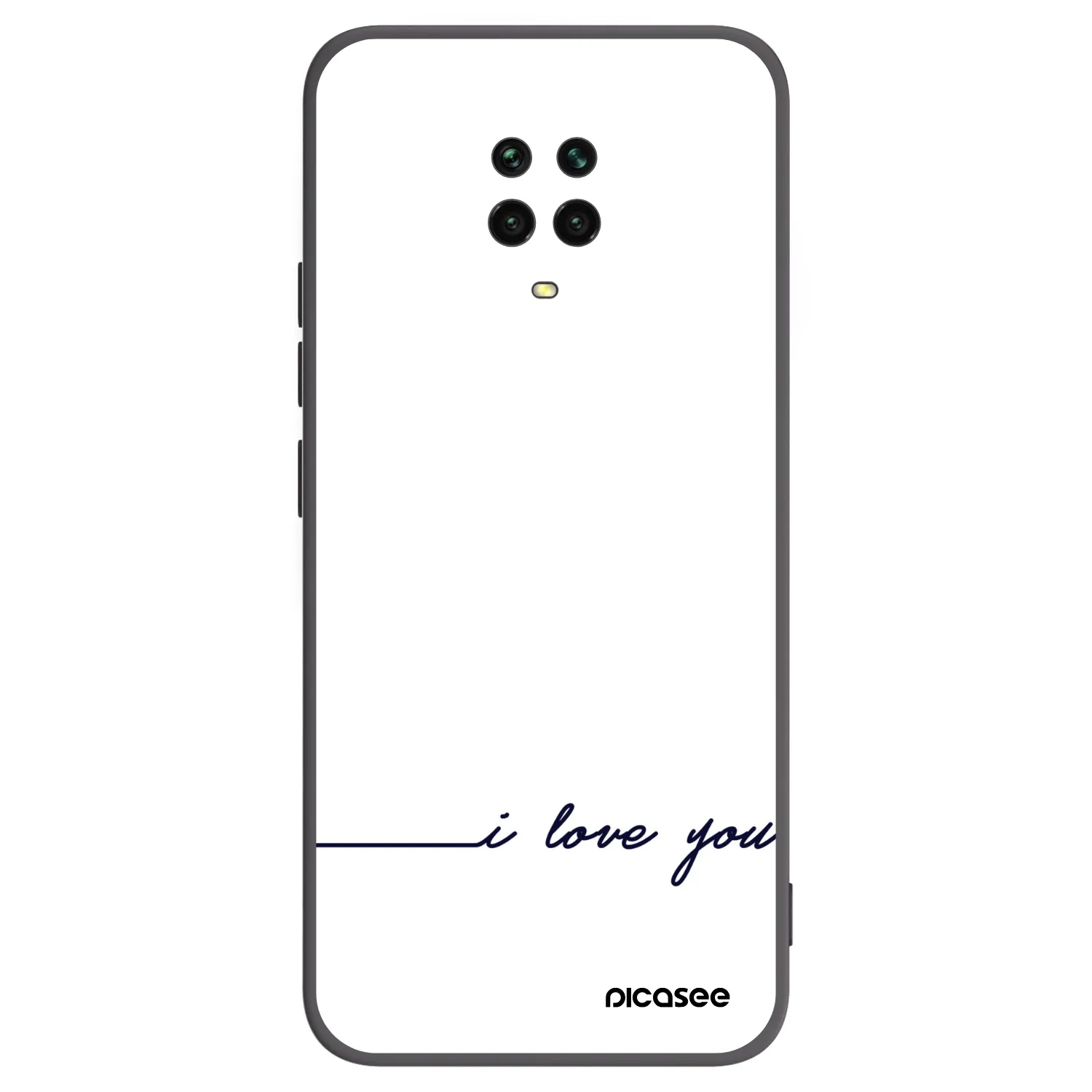 Picasee silikonowe czarne etui na Xiaomi Redmi Note 9S - I love you