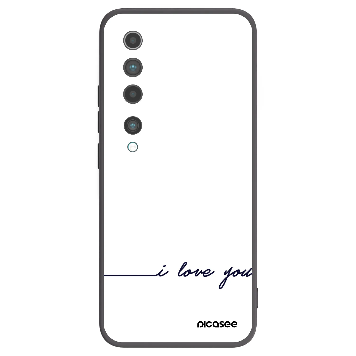 Picasee silikonowe czarne etui na Xiaomi Mi 10 - I love you