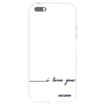 Picasee silikonowe przeźroczyste etui na Apple iPhone 5/5S/SE - I love you