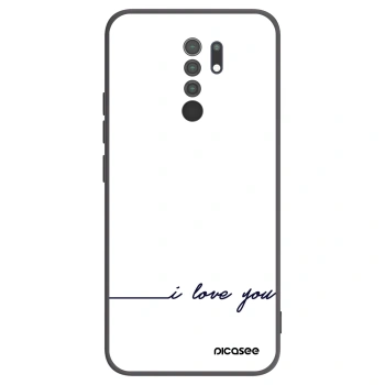 Picasee silikonowe czarne etui na Xiaomi Redmi 9 - I love you
