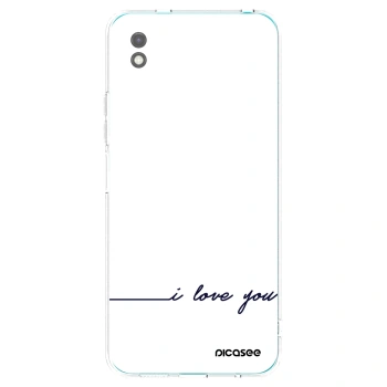 Picasee silikonowe czarne etui na Xiaomi Redmi 9A - I love you