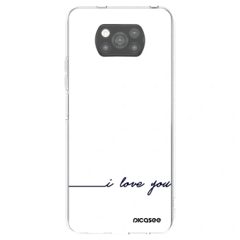 Picasee silikonowe czarne etui na Xiaomi Poco X3 - I love you