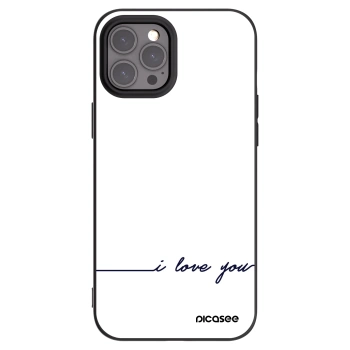 Picasee silikonowe czarne etui na Apple iPhone 12 Pro Max - I love you
