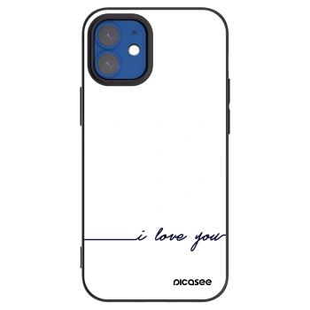 Picasee silikonowe czarne etui na Apple iPhone 12 mini - I love you