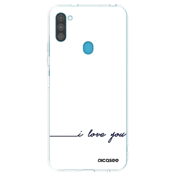 Picasee silikonowe przeźroczyste etui na Samsung Galaxy M11 - I love you