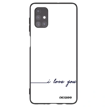 Picasee silikonowe czarne etui na Samsung Galaxy M51 M515F - I love you