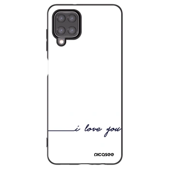 Picasee silikonowe czarne etui na Samsung Galaxy A12 A125F - I love you