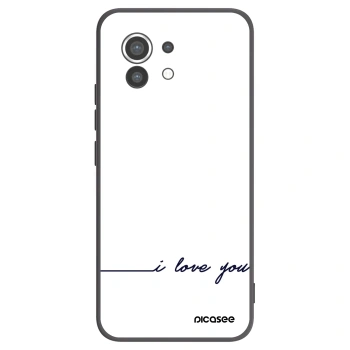 Picasee silikonowe czarne etui na Xiaomi Mi 11 - I love you