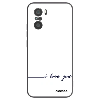 Picasee silikonowe czarne etui na Xiaomi Poco F3 - I love you