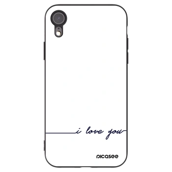 Picasee silikonowe czarne etui na Apple iPhone XR - I love you