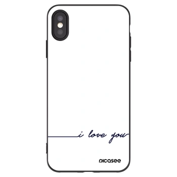 Picasee silikonowe czarne etui na Apple iPhone XS Max - I love you