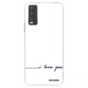 Picasee silikonowe przeźroczyste etui na Vivo Y20s - I love you