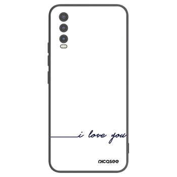 Picasee silikonowe czarne etui na Vivo Y20s - I love you