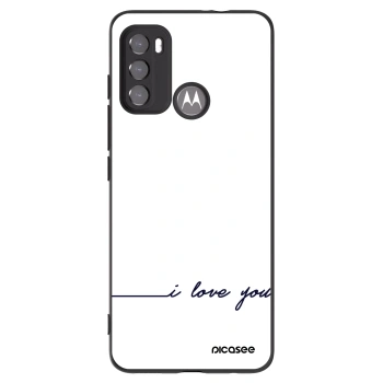 Picasee silikonowe czarne etui na Motorola Moto G60 - I love you