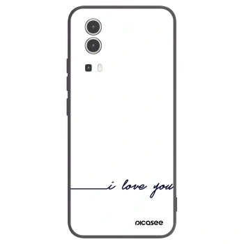 Picasee silikonowe czarne etui na Vivo Y72 5G - I love you
