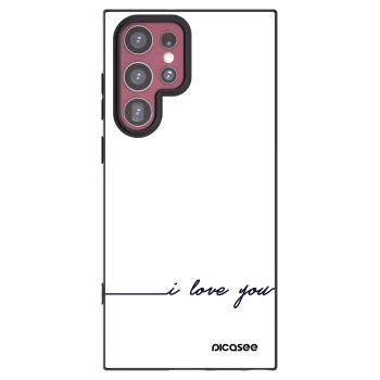 Picasee silikonowe czarne etui na Samsung Galaxy S22 Ultra 5G - I love you