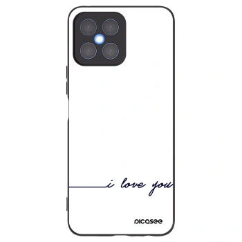 Picasee silikonowe czarne etui na Honor X8 4G - I love you