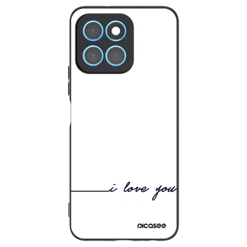 Picasee silikonowe czarne etui na Honor X8 5G - I love you