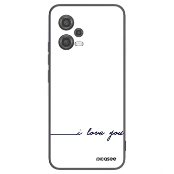Picasee silikonowe czarne etui na Xiaomi Poco X5 - I love you