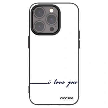 Picasee silikonowe czarne etui na Apple iPhone 15 Pro - I love you